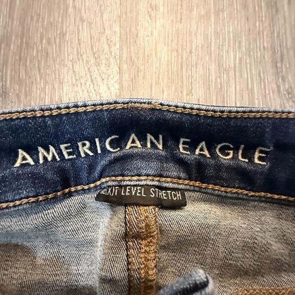 American Eagle Jegging Women's 4 Short Blue Hi Rise Stretch Skinny Dark Wash - Picture 3 of 8